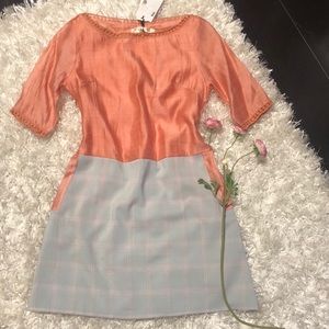 NWT. Size Xsmall. One piece Gray and light Orange mini dress from StyleWe.
